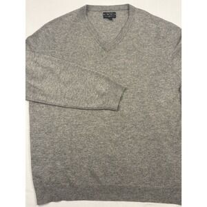Club Room 100% Cashmere Heather Gray V-Neck Sweater Men's 2XL Preppy Ivy Style